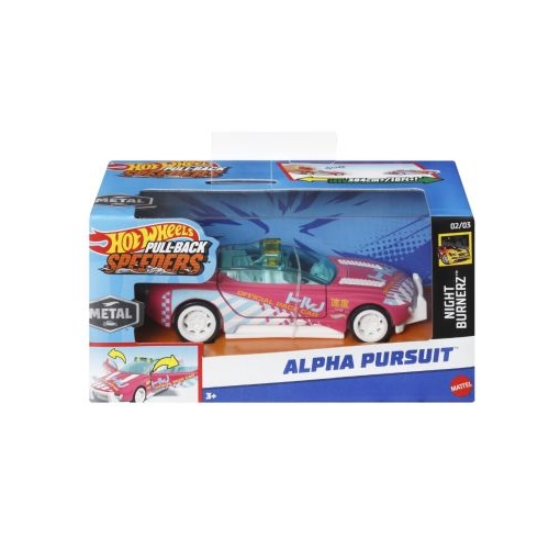 Masinuta metalica cu sistem pull back Alpha Pursuit scara 1/43 Hot Wheels