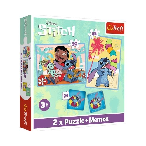 Puzzle 2in1 Memo. Moomin Stitch Lilo Trefl
