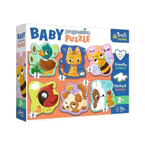 Puzzle Primo Baby Progressive. Animale Trefl