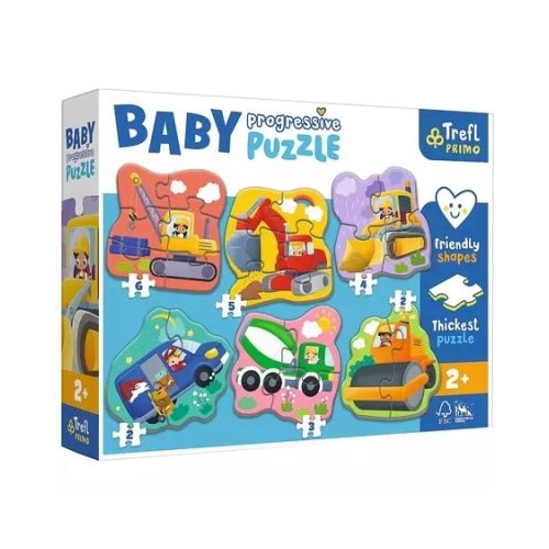 Puzzle Primo Baby Progressive. Vehicule Trefl