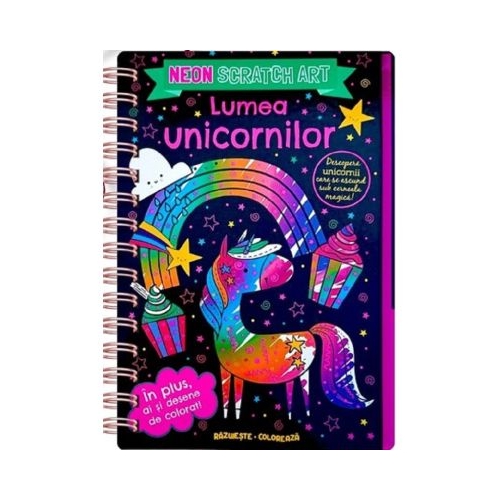 Lumea unicornilor. Scratch Art. Neon