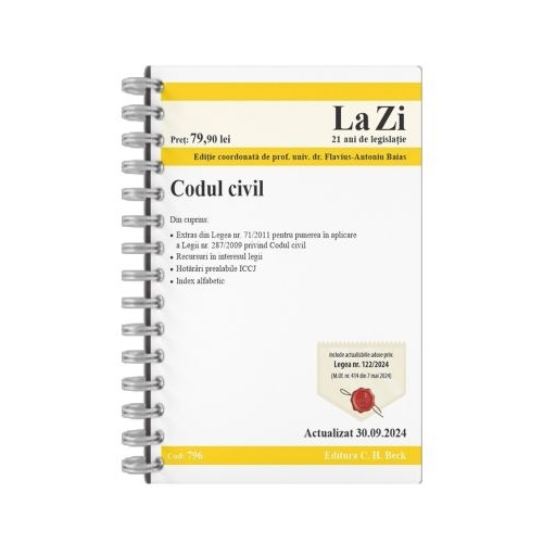 Codul civil. Actualizat la 30. 09. 2024 - Flavius-Antoniu Baias