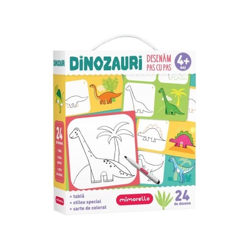 Joc educativ Mimorello. Dinozauri. Desenam pas cu pas