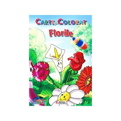 Flori. Carte de colorat