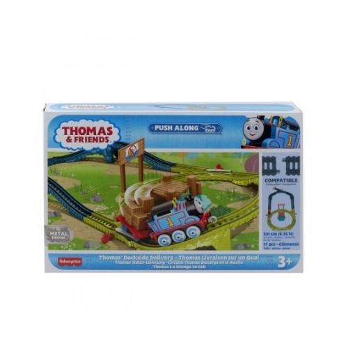 Set de joaca cu locomotiva push along Thomas si accesorii