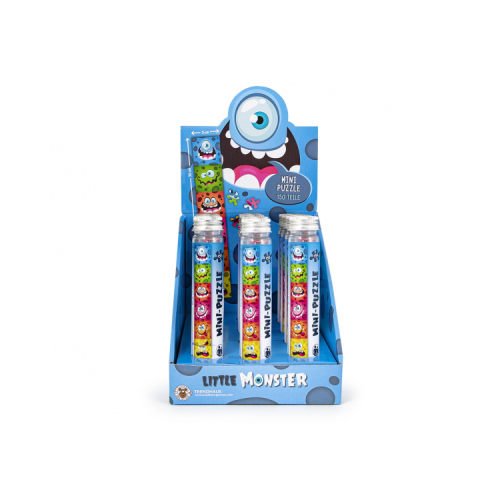 Joc mini puzzle Little Monster in tub cu capac Trendhaus 150 piese J1435