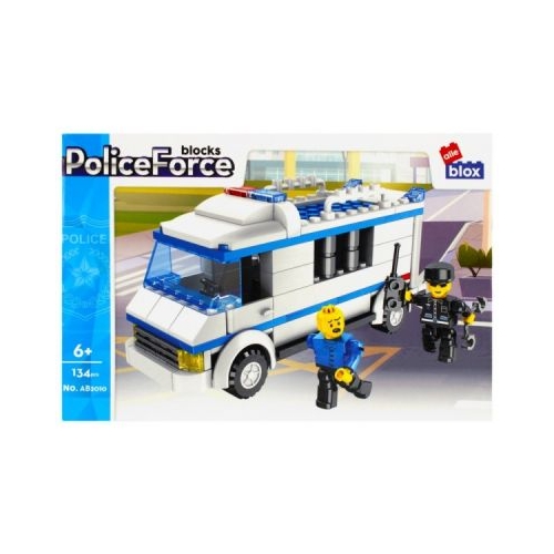 Joc constructie puzzle Masina de Politie 3 PVC Alleblox 134 piese J1258