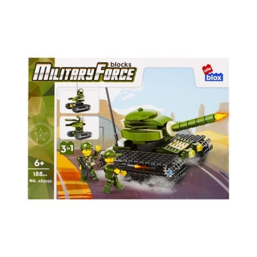 Joc constructie puzzle Tanc de armata PVC Alleblox 188 piese J1325