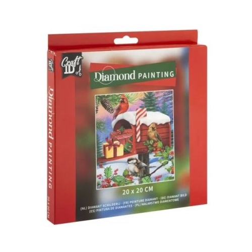 Set creativ diamond painting cu tematica de Craciun Casuta postala
