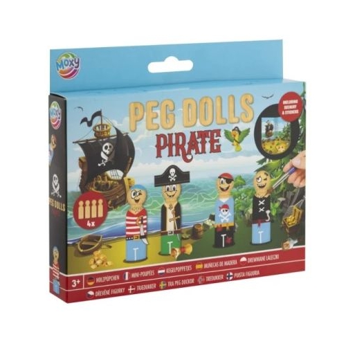 Set creativ DIY Figurine din lemn Peg Dolls Pirati