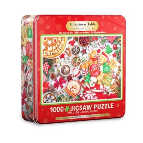 Puzzle in Cutie metalica Masa de Craciun 1000 piese