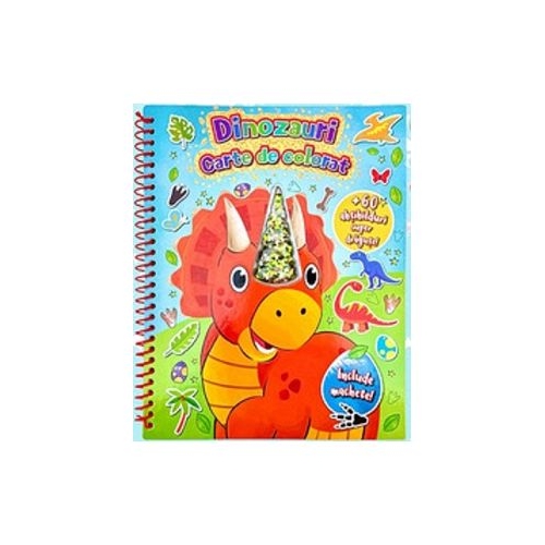 Dinozauri. Carte de colorat cu machete