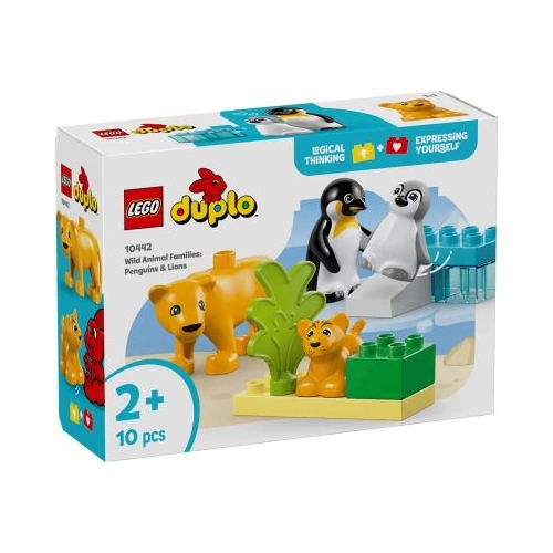 LEGO Duplo. Familii de animale salbatice Pinguini si lei 10442 10 piese