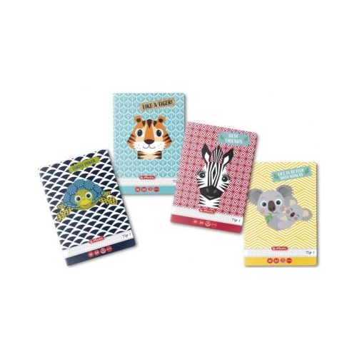 Set 5 Caiete A5 tip 1 24 file motiv Cute Animals Herlitz C2700