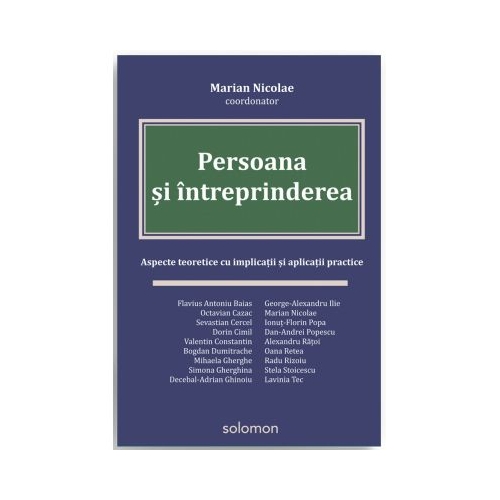 Persoana si intreprinderea Aspecte teoretice cu implicatii si aplicatii practice - Marian Nicolae