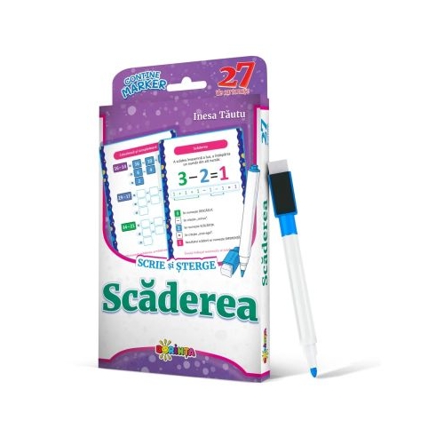 27 de cartonase. Scrie si sterge. Scaderea
