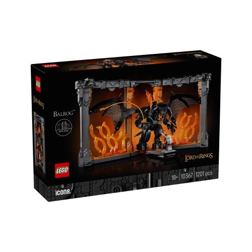 LEGO Icons. Stapanul inelelor diorama pentru biblioteca cu un balrog 10367 1201 piese