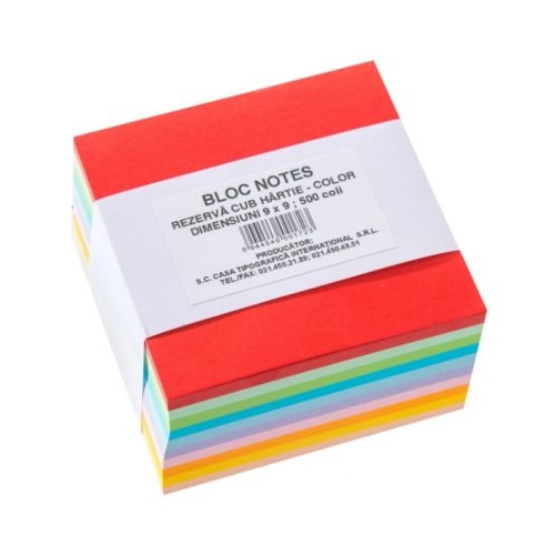 Rezerva cub de hartie multicolor 500 coli Casa Tipografica