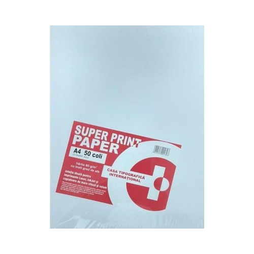Hartie pentru scris si copiator Super Print A4 50 coli Casa Tipografica