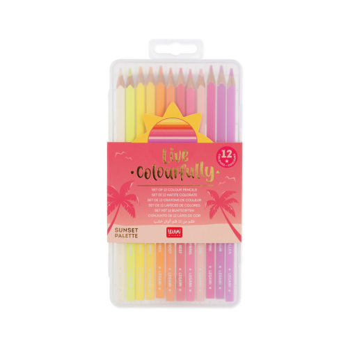 Set 12 creioane de colorat Live colourfully Magenta Legami