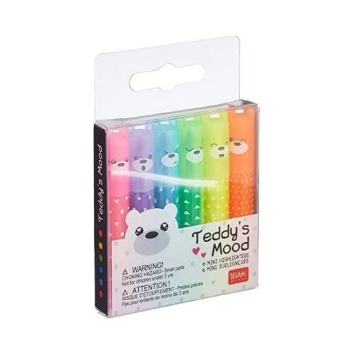 Set 6 evidentiatoare Mini Teddys Mood Legami