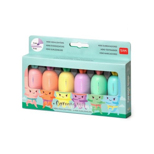 Set 6 mini evidentiatoare Carrate Team Carrot Legami