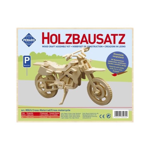 Kit constructie din lemn motocicleta Off-Road 56 piese Pebaro 8506