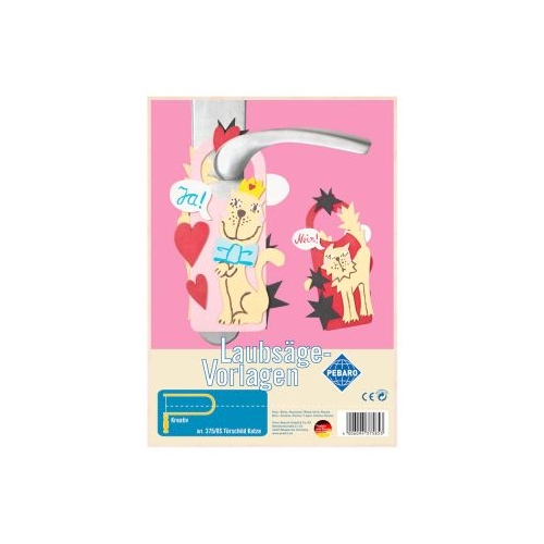 Sablon din lemn semn de usa cu pisici pentru traforaj dimensiunea A4 Pebaro 3758S