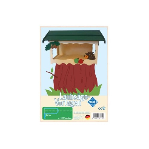 Kit constructie casa pentru pasari contine 4 sabloane din lemn dimensiunea A4 Pebaro 399S