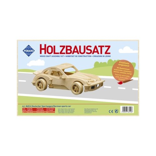 Kit constructie din lemn masina sport germana 61 piese Pebaro 8654