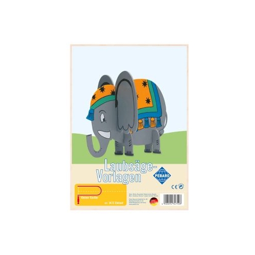 Sablon din lemn elefant pentru traforaj dimensiunea A4 Pebaro 347S