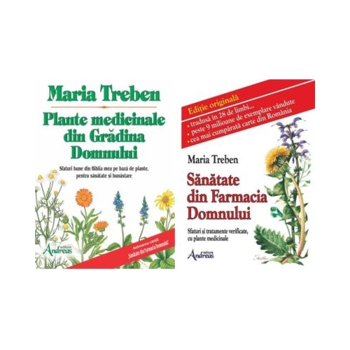 Pachet 2 carti Plante medicinale din gradina Domnului si Sanatate din farmacia Domnului - Maria Treben