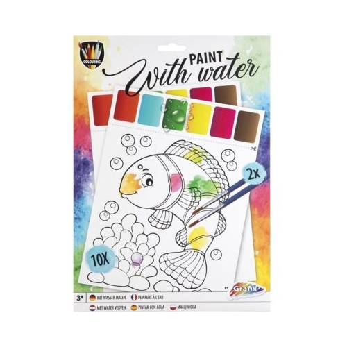 Set creativ pictura Grafix 10 coli pretiparite 2 pensule