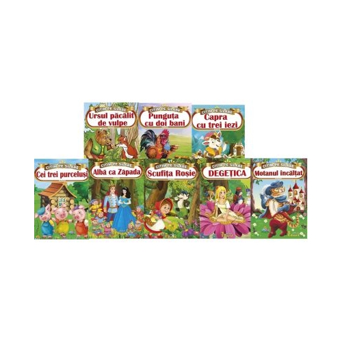 Citim pe Silabe Povestile clasice. Pachet format din 8 carti