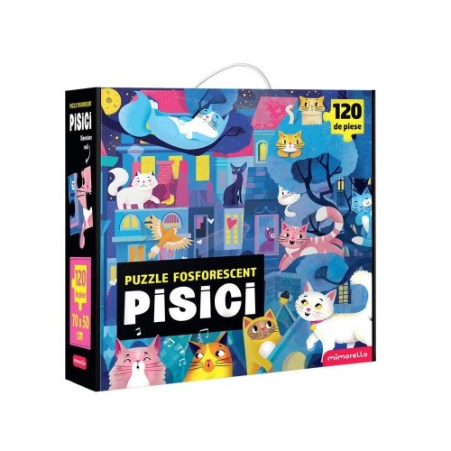 Joc educativ Puzzle Fosforescent Pisici