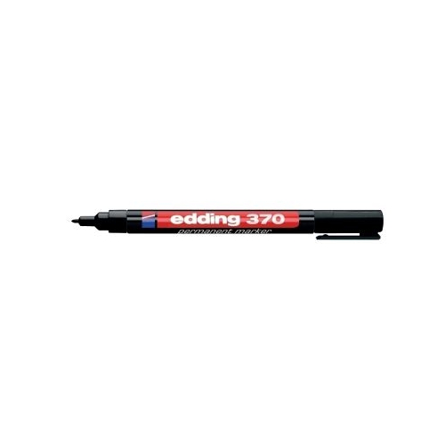 Marker permanent Edding 370 corp plastic varf rotund 1 mm negru