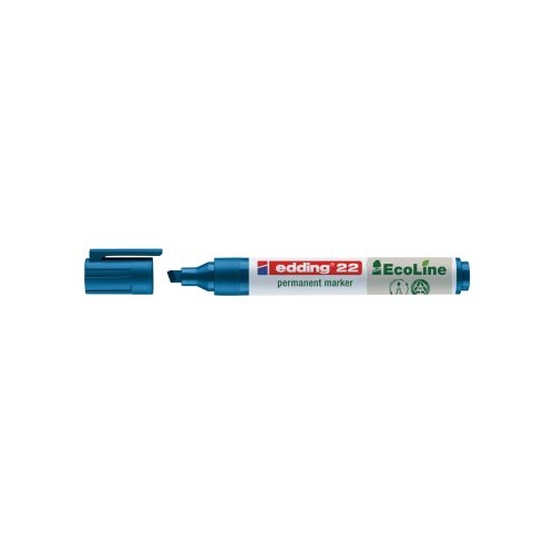 Marker permanent Edding 22 Ecoline corp plastic varf tesit 1-5 mm albastru