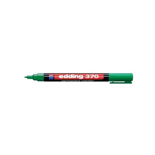 Marker permanent Edding 370 corp plastic varf rotund 1 mm verde