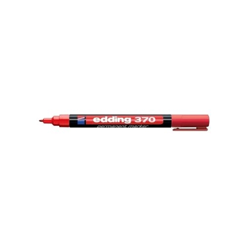 Marker permanent Edding 370 corp plastic varf rotund 1 mm rosu