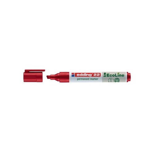 Marker permanent Edding 22 Ecoline corp plastic varf tesit 1-5 mm rosu