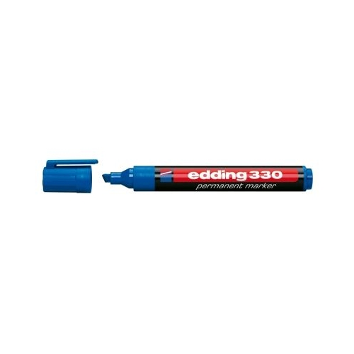 Marker permanent Edding 330 corp plastic varf retezat 1-5 mm albastru