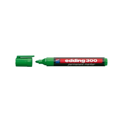 Marker permanent Edding 300 corp plastic varf rotund 1. 5-3 mm verde