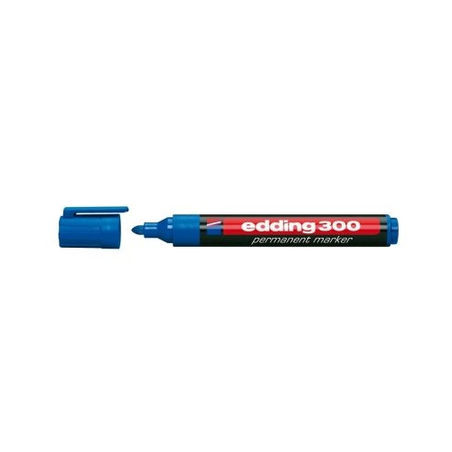 Marker permanent Edding 300 corp plastic varf rotund 1. 5-3 mm albastru