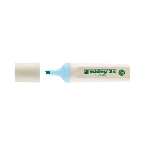 Textmarker Edding Ecoline 24 corp din plastic reciclat varf tesit 2-5 mm albastru pastel