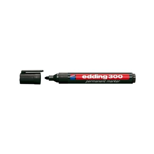 Marker permanent Edding 300 corp plastic varf rotund 1. 5-3 mm negru