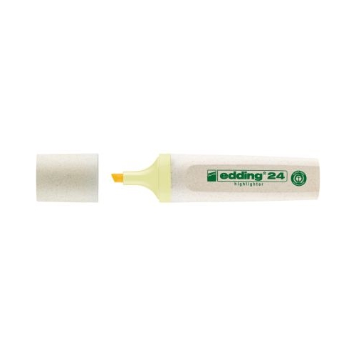 Textmarker Edding Ecoline 24 corp din plastic reciclat varf tesit 2-5 mm galben pastel