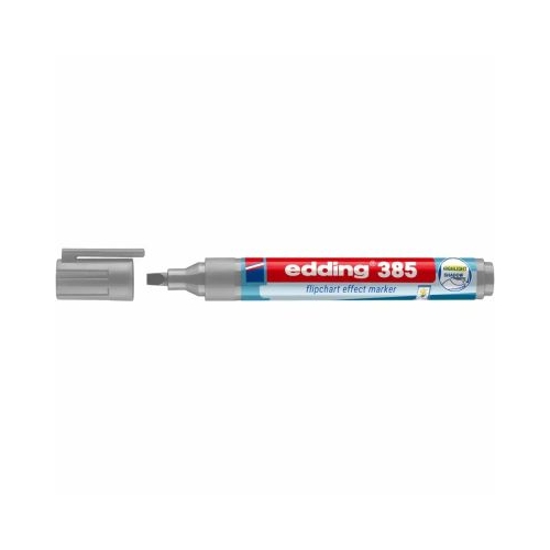 Marker flipchart Eedding Ecoline 385 corp din plastic reciclat varf pensula flexibil 1-5 mm gri-argintiu