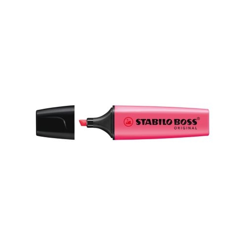 Textmarker Stabilo Boss varf 2-5 mm rosu