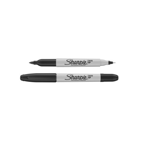 Marker permanent Papermate Sharpie cu doua capete 0. 5 mm si 1 mm negru