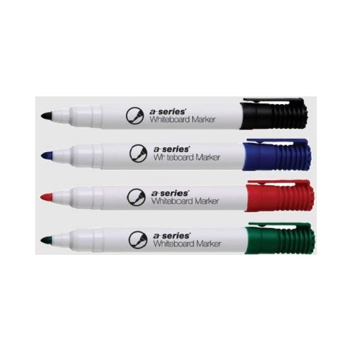 Marker pentru tabla A-series corp plastic varf 2 mm 4 culoriset